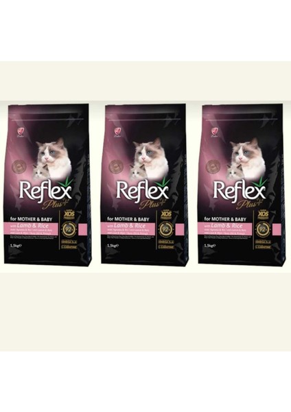 Mother & Babycat Kuzu Etli ve Pirinçli Yavru & Yetişkin Kedi Maması 1,5 kg (3 Adet)