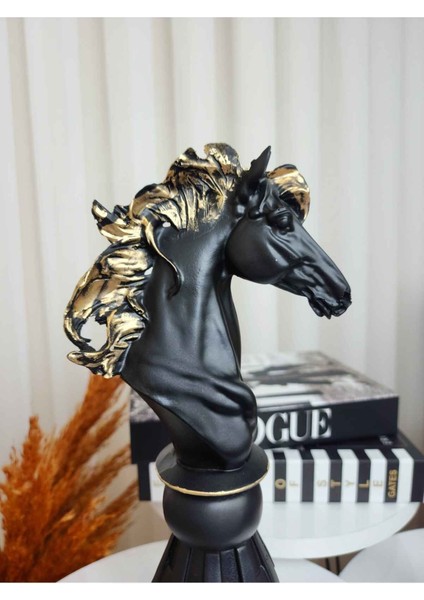 Dekoratif Büyük Boy (40 cm ) Polyester Siyah 3'lü Set Satranç Biblo Takımı fiyatları