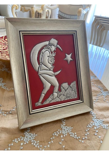 Gümüş Rölyef Atatürk Tablosu (Masaüstü)