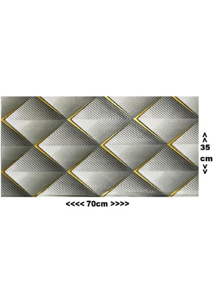 Kendinden Yapışkanlı Gri 3D Geometrik Desenli Salon Mutfak Duvar Kağıdı Paneli 70X35CM 1 Adet NW152