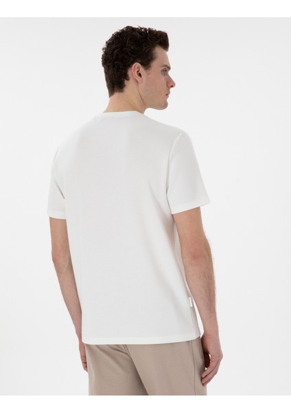 Erkek Ekru Regular Fit Tişört 50302611-VR019