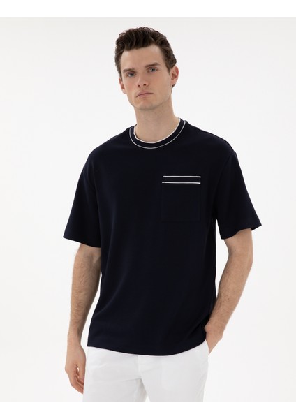 Erkek Lacivert Comfort Fit Tişört 50306080-VR033