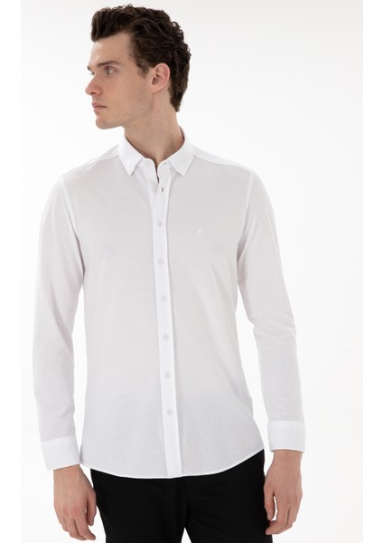 Erkek Beyaz Slim Fit Uzun Kollu Gömlek 50301749-VR013 modelleri