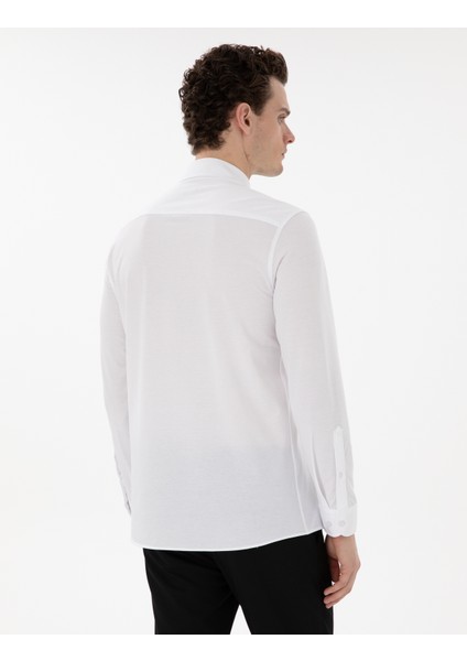 Erkek Beyaz Slim Fit Uzun Kollu Gömlek 50301749-VR013 indirimleri