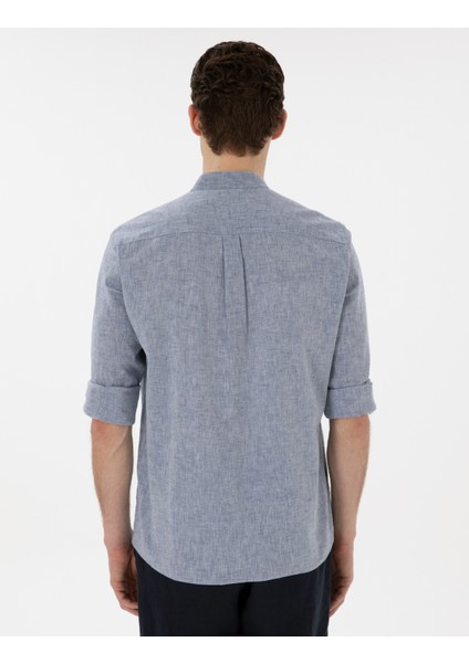 Erkek Lacivert Regular Fit Uzun Kollu Gömlek 50303301-VR033