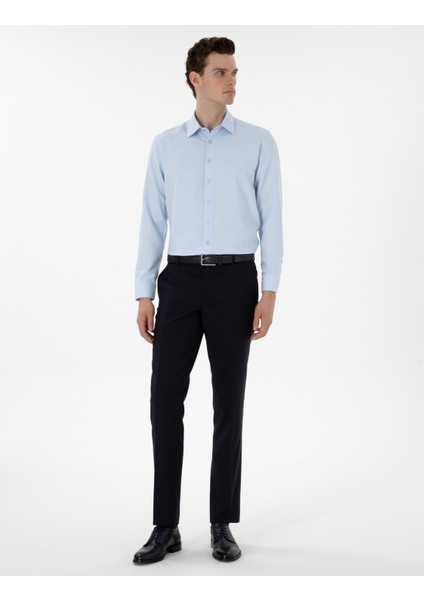 Erkek Açık Mavi Regular Fit Uzun Kollu Gömlek 50303376-VR003