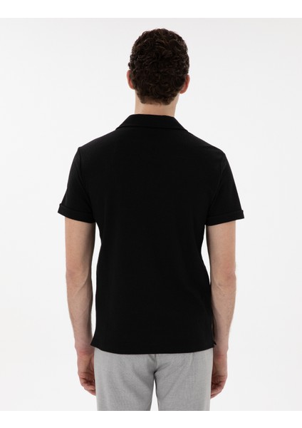 Erkek Siyah Slim Fit Tişört 50302586-VR046 indirimleri