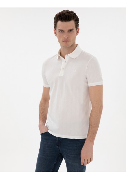 Erkek Beyaz Slim Fit Tişört 50302608-VR013