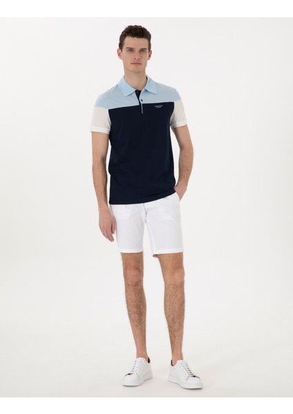 Erkek Lacivert Slim Fit Tişört 50302642-VR033