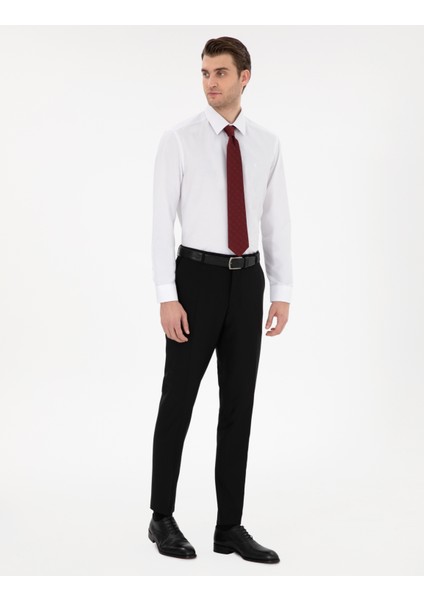 Erkek Beyaz Regular Fit Uzun Kollu Basic Gömlek 50307198-VR013