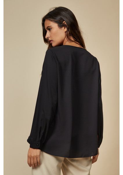Bej Uzun Kollu Katmanlı Oversize Kadın Bluz