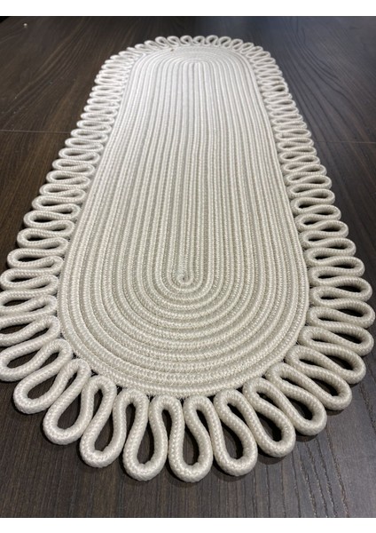 Galaxy Doğal Jüt, Desenli, Hasır, Amerikan Servis, Masa, Sehpa Örtüsü Runner. 30X80
