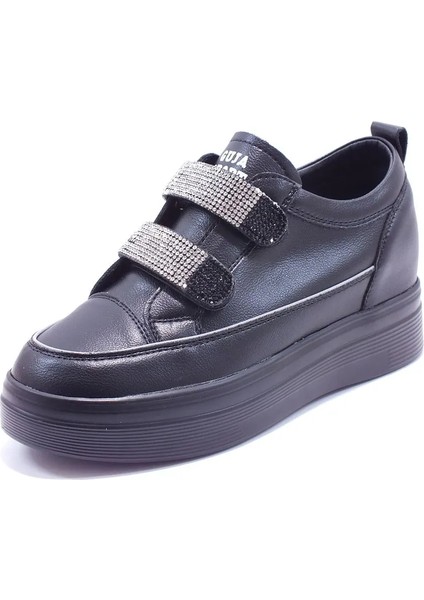Kadın Cırtlı Dolgu Topuk Sneakers Spor Ayakkabı Kalıbı 1 Numara Küçüktür 2524K313 -1