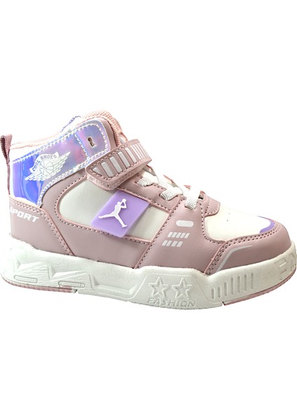 King Pudra Ortopedik Cırtlı Hafif Taban Bilekli Kız Çocuk Spor Ayakkabı