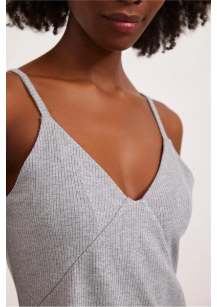 Loungewear Kadın Gecelik Gri-Melanj modelleri