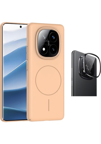 Xiaomi Redmi Note 14 Pro Plus Kılıf Magsafe Şarj Özellikli Zore Ruby Sert Kapak + CL-07 Kamera Lens Koruyucu