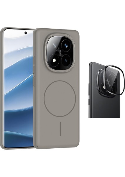Xiaomi Redmi Note 14 Pro Plus Kılıf Magsafe Şarj Özellikli Zore Ruby Sert Kapak + CL-07 Kamera Lens Koruyucu