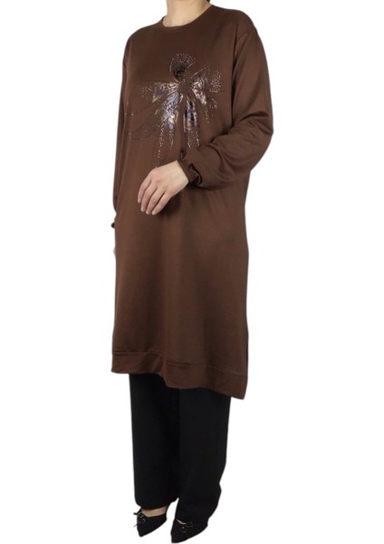 Kadın Önü Desenli Kristal Iki Iplik Büyük Beden Tunik modelleri