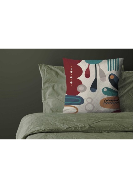 Çift Taraflı Renkli Kırlent Kılıfı Seti, 6'lı, Mikro Petek, 43x43 ve 30x50 cm