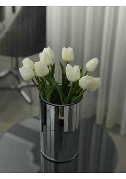 Şık gümüş dekoratif ayna ve vazo seti, zarif ev dekorasyonu için ideal seçenek fiyatları