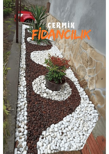 Beyaz Dolomit Taş 5 kg 4-6 cm Çakıl Taşı Bahçe Peysaj Süs Taşı