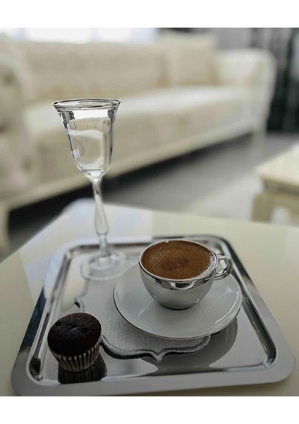 6 Adet Etamin Işlemeye Uygun Linen Keten Kumaş Gümüş Renk Kahve Yanı Kokteyl Sunum Peçete