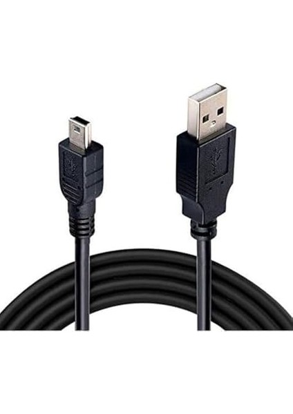4575 Mini USB To USB Data Şarj Kablosu, Siyah