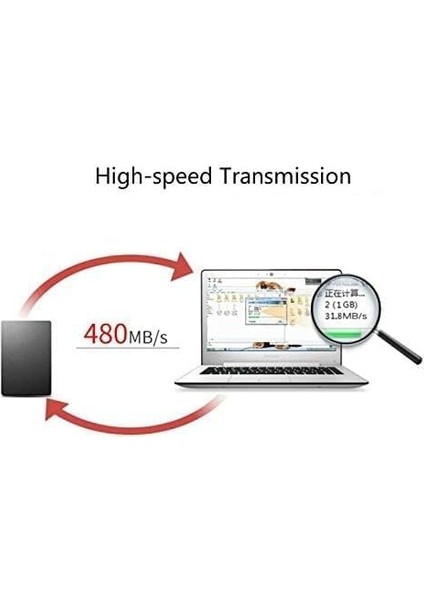 4575 Mini USB To USB Data Şarj Kablosu, Siyah