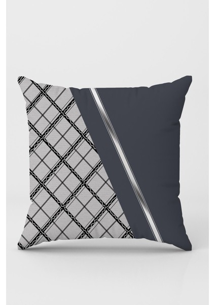 Antrasit tay tüyü dokuma kırlent kılıfı, ekoseli çift taraflı, GRİ, KRL1091 fiyatları