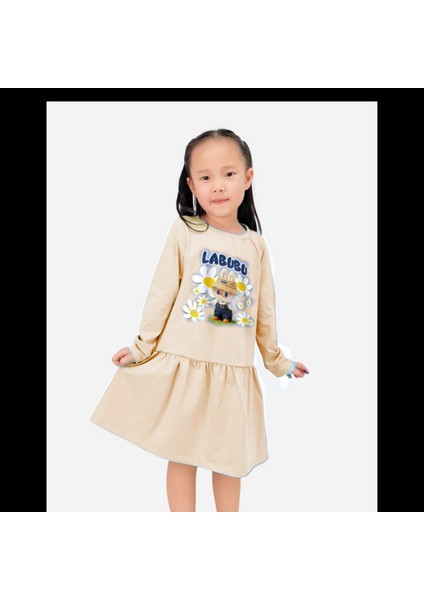 Kız Çocuk Elbise Uzun Kollu Ince Mevsimlik Pamuklu Elbise fırsatları