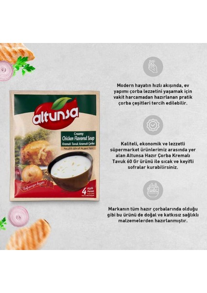 Hazır Çorba Kremalı Tavuk 60 gr 12 Li Paket