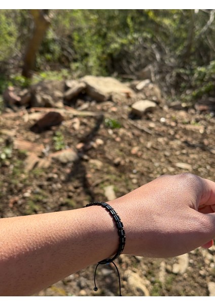 Hematit Bileklik - Nancy Black Bileklik - Tasarım Bileklik - Özel Kesim Ayarlanabilir fırsatları