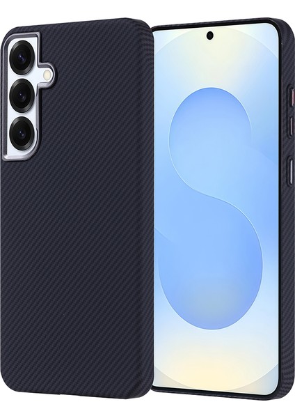 Samsung Galaxy S25 Plus Kılıf Kablosuz Şarj Özellikli Karbon Fiber Görünümlü Nekst Kapak