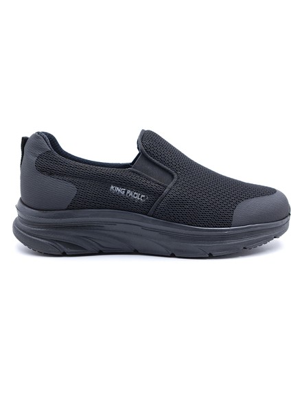K1114 Memory Foam Erkek Tekstil Siyah Bağcıksız Spor Yürüyüş Ayakkabı