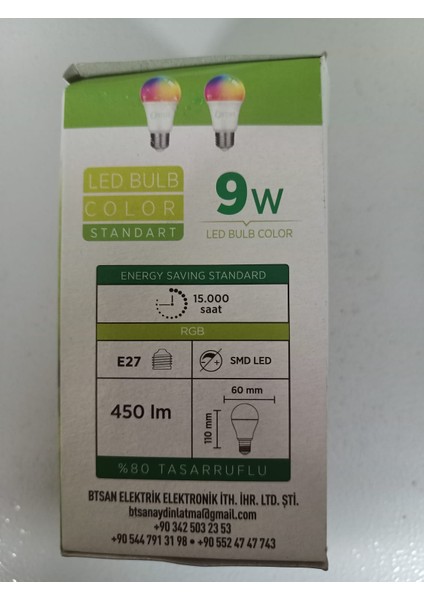 LED Uzaktan Kumandalı 9 W Renk Değiştiren Ampul fiyatları