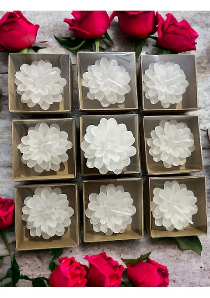Beyaz Kraft Lotus Çiçeği Mum, Hediye, Nişan, Düğün, Sünnet, Söz, Kına, Doğum Günü