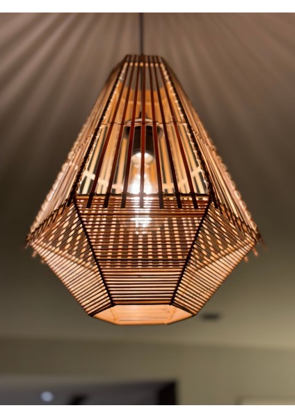 Bambu Avize 30 cm -Iskandinav Bohem ,özel Tasarım Aydınlatma-Salon,mutfak.ofis