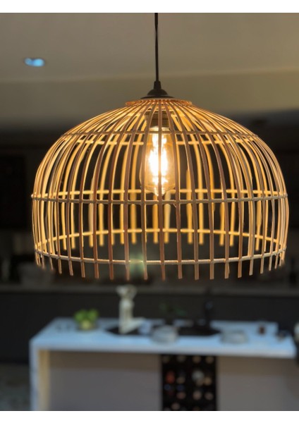 Bambu Avize 40 cm -Iskandinac Bohem ,özel Tasarım Aydınlatma-Salon,mutfak.ofis