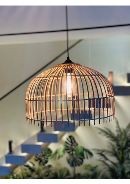 Bambu Avize 40 cm -Iskandinac Bohem ,özel Tasarım Aydınlatma-Salon,mutfak.ofis