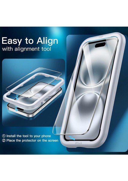 (Armor Tam Kaplayan) Iphone 16 Uyumlu Hizalama Aparatlı Armor Serisi Tam Kaplayan Cam Ekran Koruyucu fiyatları