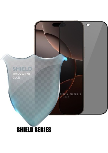 (Shıeld Hayalet) iPhone 16 Pro Uyumlu Hayalet 6d Tam Kaplayan Temperli Cam Ekran Koruyucu