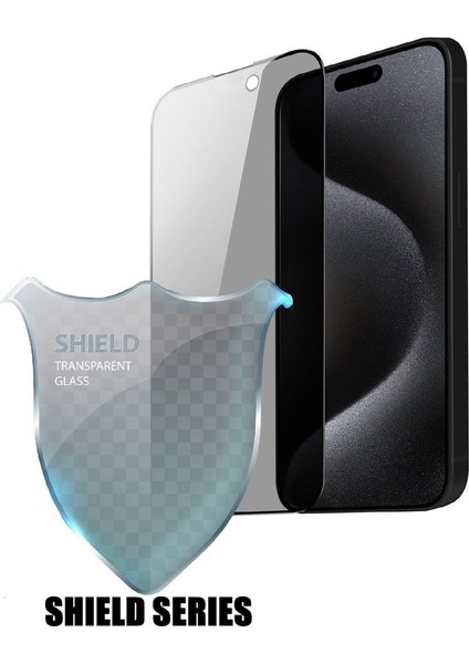 (Shıeld Hayalet) iPhone 15 Pro Uyumlu Hayalet 6d Tam Kaplayan Temperli Cam Ekran Koruyucu