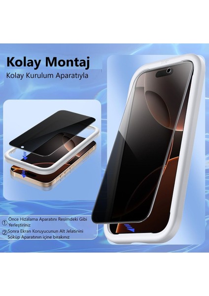 (Armor Hayalet) Iphone 16 Pro Max Uyumlu Hizalama Aparatlı Hayalet Özellikli Cam Ekran Koruyucu modelleri