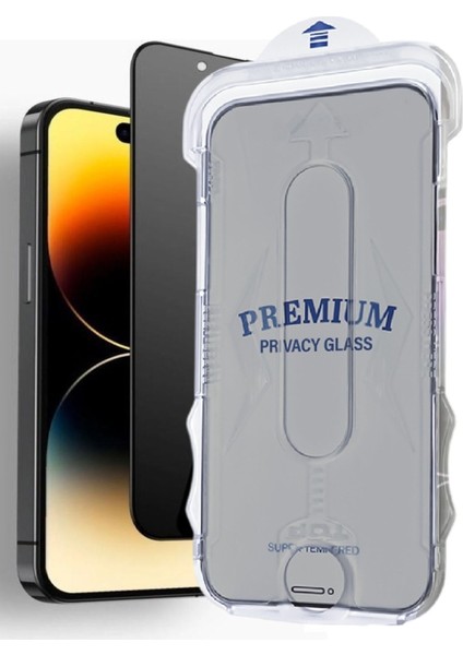 (Magıcbox Hayalet) iPhone 14 Pro Uyumlu Hayalet Özellikli Kolay Kurulum Aparatlı Cam Ekran Koruyucu