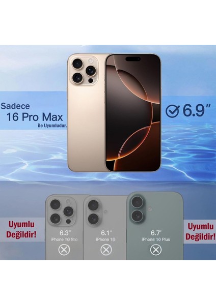 3'lü Paket iPhone 16 Pro Max Uyumlu Temperli Hd+ Cam Ekran Koruyucu (3'lü Paket) fiyatları