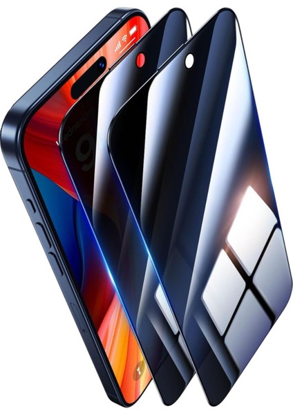 (2 Adet Shıeld Hayalet) Iphone 15 Pro Uyumlu Hayalet Tam Kaplayan Shield Cam Ekran Koruyucu (2x)