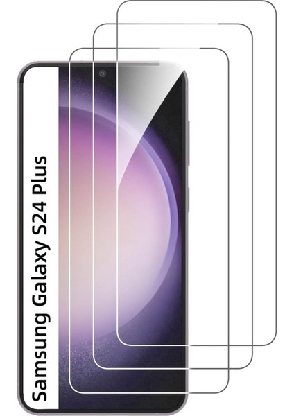 3'lü Paket Samsung S24 Plus / S24+ Uyumlu Temperli Hd+ Cam Ekran Koruyucu (3'lü Paket)