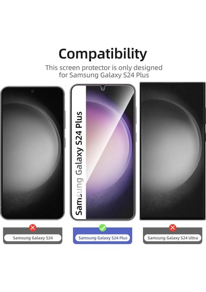3'lü Paket Samsung S24 Plus / S24+ Uyumlu Temperli Hd+ Cam Ekran Koruyucu (3'lü Paket) fiyatları