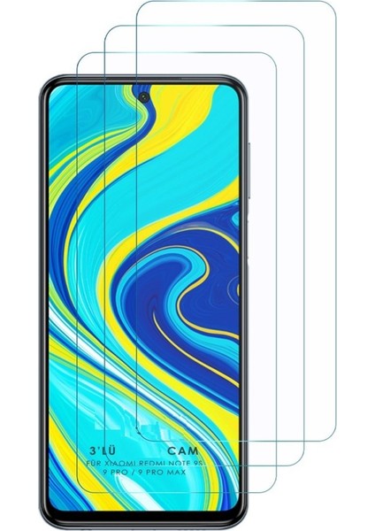 3'lü Paket Redmi Note 9 Pro Uyumlu Temperli Hd+ Cam Ekran Koruyucu (3'lü Paket)