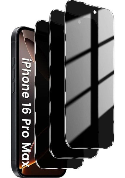 (3'lü Guard Hayalet) Iphone 16 Pro Max Uyumlu Hayalet Tam Kaplayan Guard Cam Ekran Koruyucu (3 Adet)